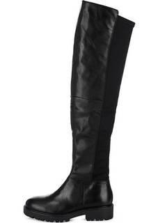 Кожаные сапоги ботфорты с текстильной вставкой Vagabond