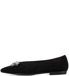 Замшевые балетки с отделкой камнями Vagabond