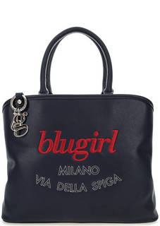 Синяя сумка с яркой вышивкой Blugirl