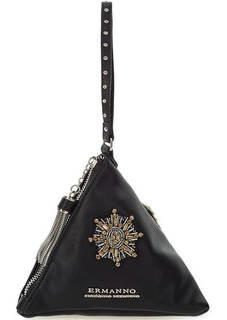 Черный клатч с яркими нашивками Ermanno Ermanno Scervino
