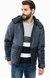 Синяя демисезонная куртка со съемным капюшоном Pepe Jeans