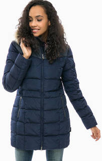 Синий пуховик с меховой отделкой Jack Wolfskin