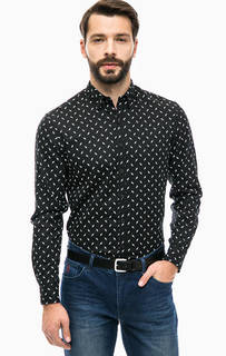 Хлопковая рубашка с контрастным принтом Replay