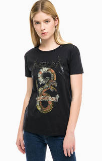 Футболка с отделкой пайетками Replay