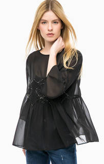 Блуза с шелковыми вставками и декоративной отделкой Pennyblack