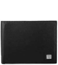 Кожаное портмоне черного цвета Trussardi Jeans