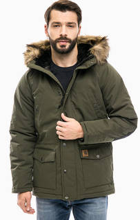 Парка цвета хаки с капюшоном Carhartt WIP
