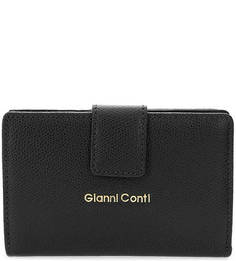 Кошелек черного цвета из сафьяновой кожи Gianni Conti