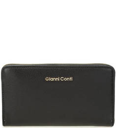 Черный кошелек из сафьяновой кожи Gianni Conti