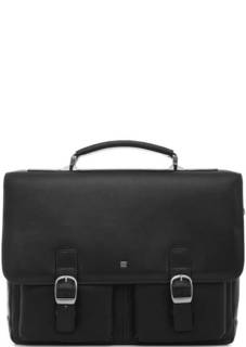 Черный портфель из натуральной кожи Sergio Belotti
