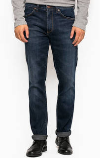 Прямые синие джинсы с декоративными заломами Wrangler