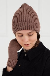 Коричневая шапка из шерстяного микса Blank.Moscow