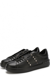 Кожаные кеды Rockstud Untitled Noir Valentino