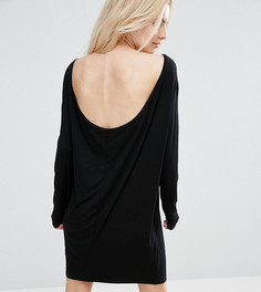 Платье мини со свободной горловиной ASOS PETITE - Черный