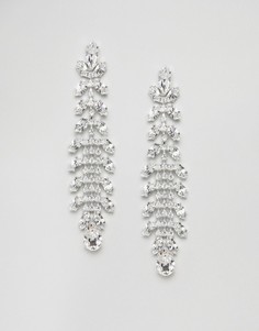 Серьги-подвески с кристаллами Swarovski от Krystal London - Серебряный