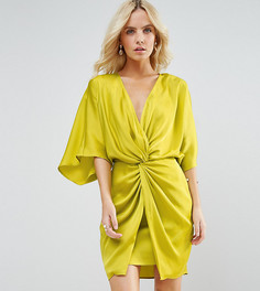 Платье-кимоно мини ASOS PETITE - Зеленый
