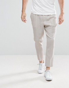 Суженные книзу фактурные брюки ASOS - Бежевый