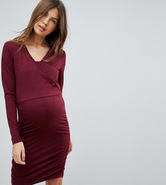 Платье с присборенной отделкой сбоку Mamalicious Nursing - Розовый Mama.Licious