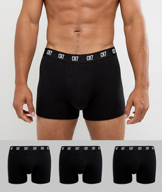 Набор из 3 пар черных боксеров-брифов CR7 Cristiano Ronaldo - Черный