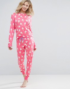 Пижама с длинными рукавами и мороженым Chelsea Peers - Красный