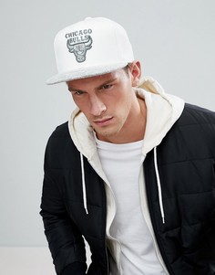 Бейсболка с отделкой из меланжевого трикотажа Mitchell &amp; Ness Chicago Bulls - Бежевый