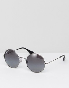Черные большие круглые очки с эффектом деграде Ray Ban - Черный