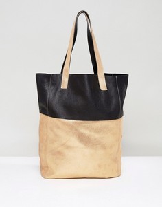 Кожаная сумка для покупок золотистого цвета Urbancode - Золотой