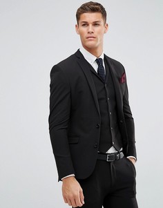 Супероблегающий черный пиджак ASOS - Черный