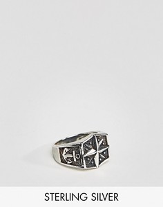 Серебряное кольцо с узором в виде якоря ASOS - Мульти