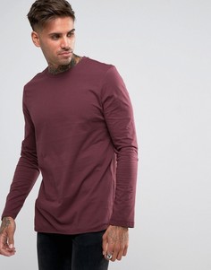 Лонгслив с закругленным низом ASOS - Красный
