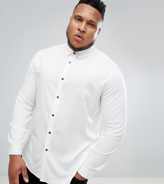 Белая узкая эластичная рубашка из вискозы ASOS PLUS - Белый