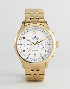 Золотистые часы с хронографом Tommy Hilfiger 1791390 Emerson - Золотой