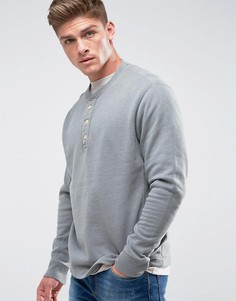 Серый меланжевый свитшот хенли Abercrombie &amp; Fitch - Зеленый