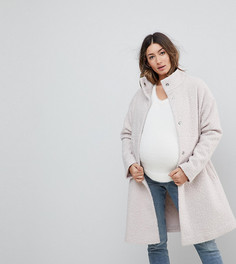 Оверсайз-пальто с высоким воротником ASOS MATERNITY - Кремовый