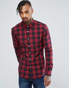 Приталенная рубашка в клетку ASOS - Красный