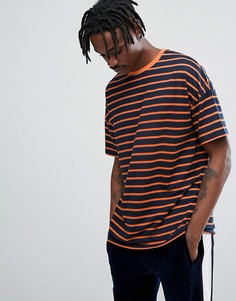 Свободная футболка в полоску ASOS - Синий