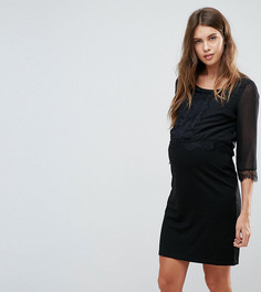 Платье с кружевными вставками для кормящих мам Mamalicious - Черный Mama.Licious