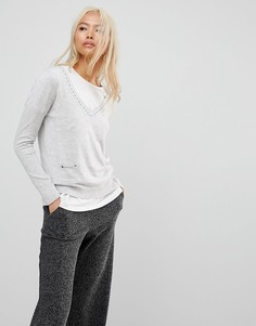 Джемпер с V-образным вырезом и карманами Subtle Luxury - Серый