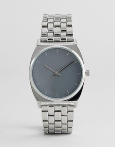 Металлические часы бойфренда ASOS Premium - Серебряный