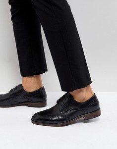 Черные кожаные броги Burton Menswear - Черный