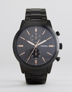 Черные наручные часы Fossil FS5379 Rutherford - Черный