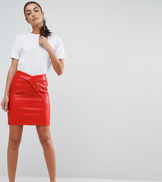 Фактурная мини-юбка из искусственной кожи ASOS TALL - Красный