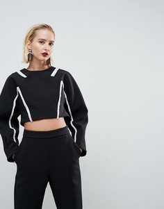 Топ с бахромой ASOS WHITE - Черный