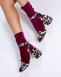 Розовые бархатные носки ASOS - Розовый