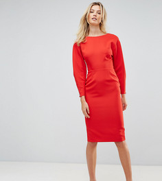 Платье-футляр миди в стиле 80-х с пышными рукавами ASOS TALL - Красный