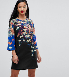 Платье мини с цветочным принтом ASOS PETITE - Мульти