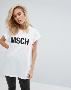 Футболка бойфренда с логотипом в университетском стиле Moss Copenhagen - Белый