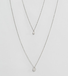 Серебристое ожерелье с двумя цепочками и подвесками Reclaimed Vintage Inspired эксклюзивно для ASOS - Серебряный