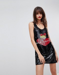 Платье с пайетками Love Moschino - Черный