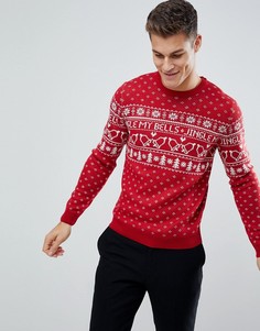Новогодний трикотажный джемпер Jack &amp; Jones Originals - Красный